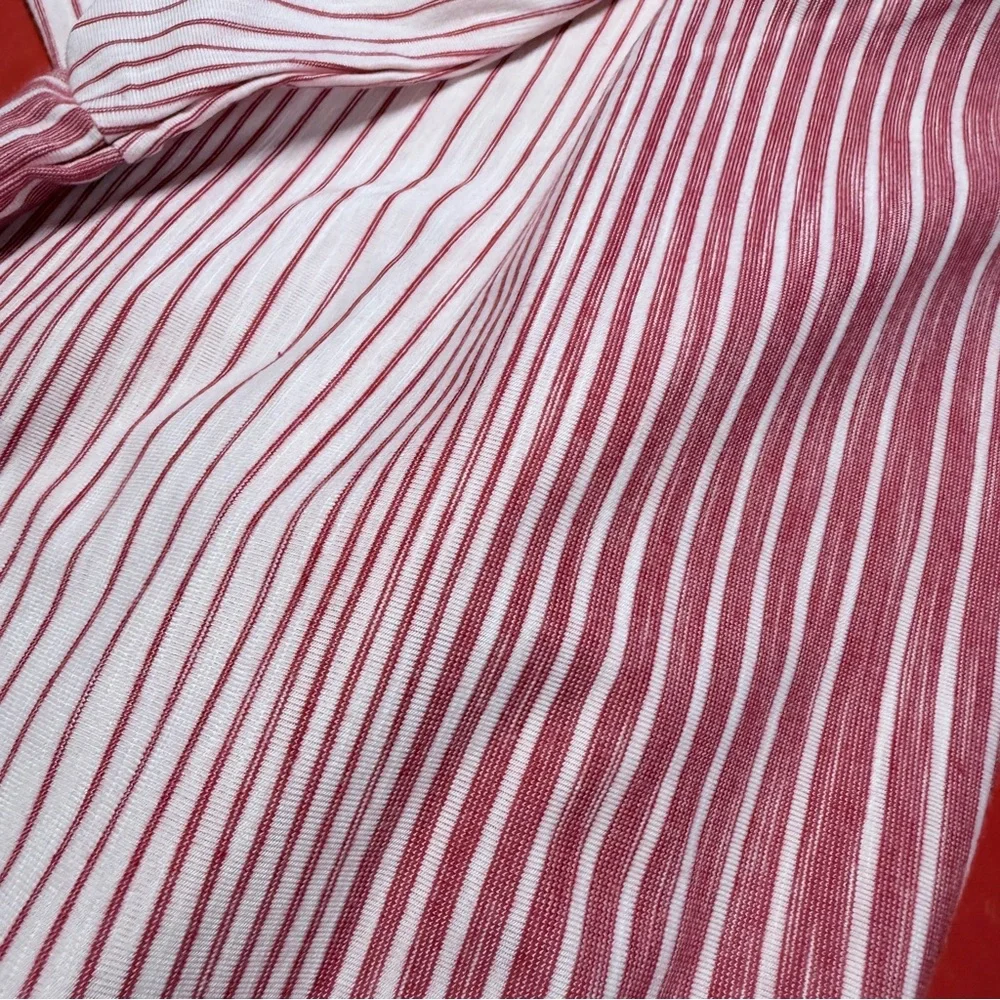 SEVEN FORTY TWO RED AND WHITE STRIPED ASYMMETRICAL TOP - Picture 2 of 7